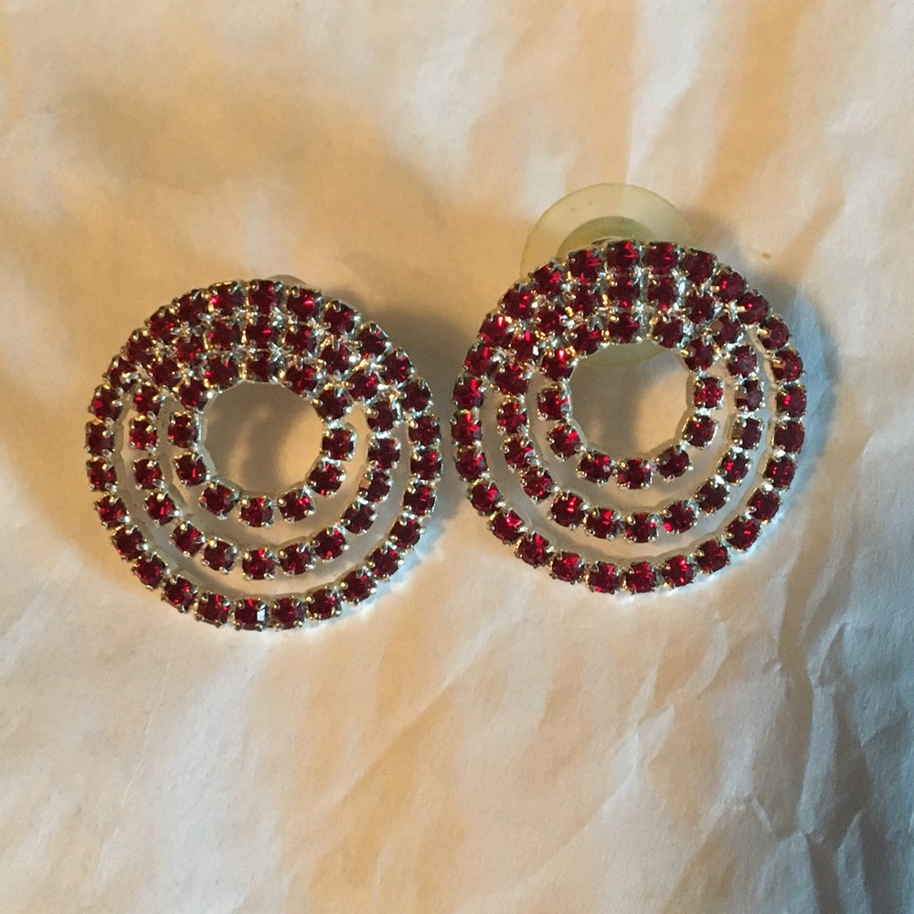 Ruby spiral earrings